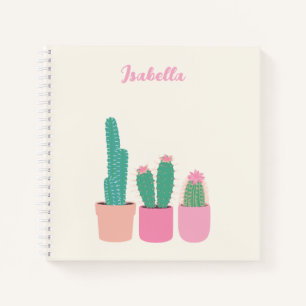 Personalised Cactus Houseplant Notebook