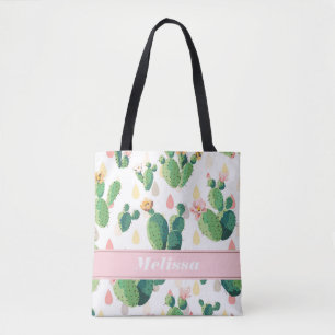 Personalised Cactus Print Tote Bag