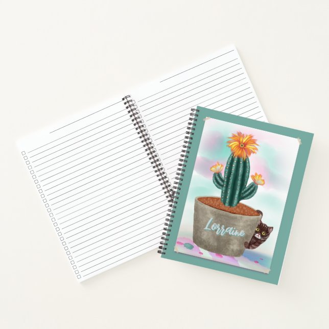Personalised Cactus Saturday list Spiral Notebook (Inside)