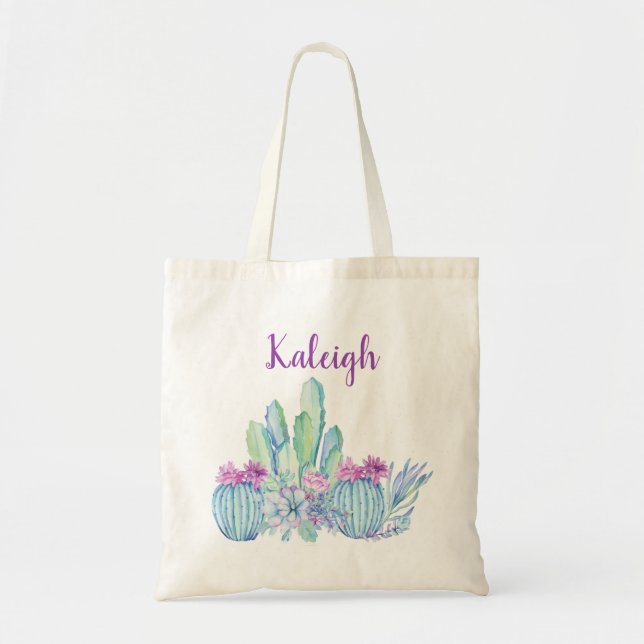 Personalised Cactus Succulent Tote (Front)