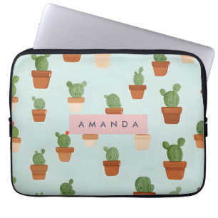 Personalised Cactus with Terracotta Pots Laptop Sleeve