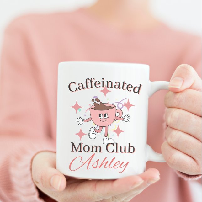 personalised caffeinated mum club , coffee mum coffee mug (Creator Uploaded)