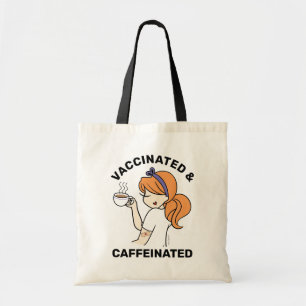 Personalised Caffeinated & Vaccinated Tote Bag