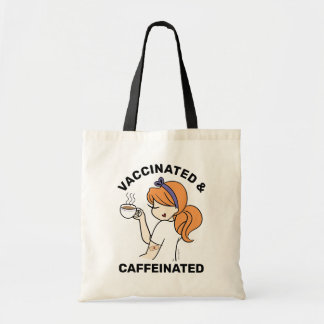 Personalised Caffeinated & Vaccinated Tote Bag