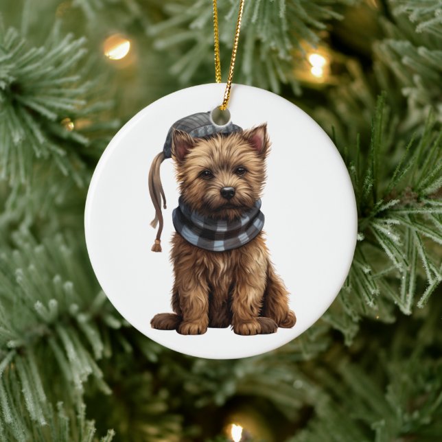 Personalised Cairn Terrier Dog Ceramic Tree Decoration (Tree)