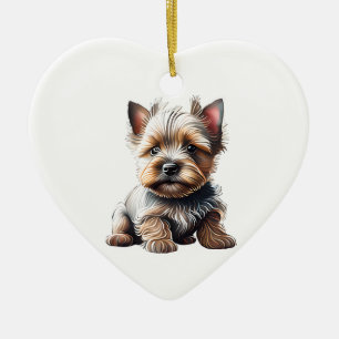 Personalised Cairn Terrier Puppy Ceramic Tree Decoration