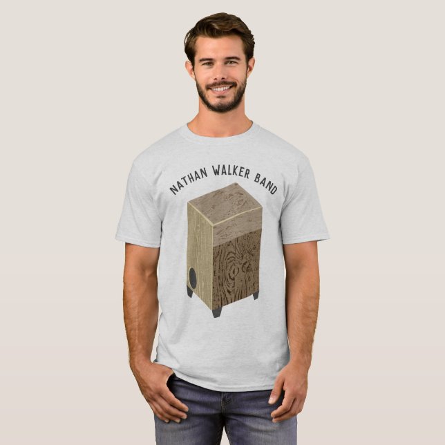 Personalised Cajon Drum Band T-Shirt (Front Full)