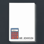 Personalised Calculator Math School Teacher Gift Post-it Notes<br><div class="desc">Notes feature an original education-themed illustration of a calculator. Perfect for your favourite teacher!

Don't see what you're looking for? Need help with customisation? Contact Rebecca to have something designed just for you.</div>