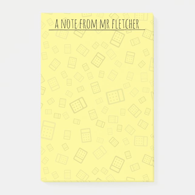 Personalised Calculator Pattern Notes (Front)