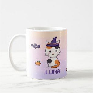 Personalised Calico Cat Halloween Mug