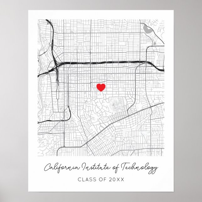Personalised California Institute of Technolog Map Poster (Front)