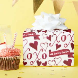 Personalised Calligraphy Boho Valentine's Day XOXO Wrapping Paper