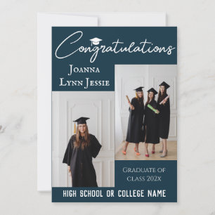 Personalised Calligraphy Graduate Photo Invitation