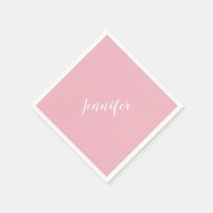 Personalised Calligraphy Jennifer Name Design Pink Napkin