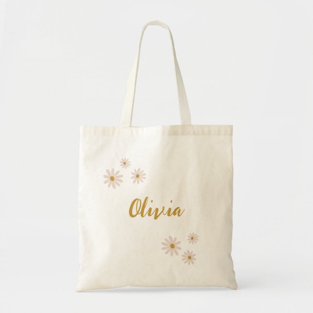 Personalised Calligraphy Name, Elegant  Tote Bag (Front)