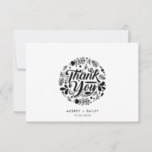 Personalised Calligraphy Wedding Thank You Card