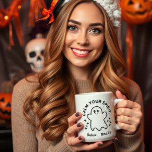 Personalised ‘Calm Your Spirit’ Ghost Mug