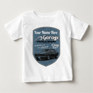 Personalised Camaro Garage Baby T-Shirt