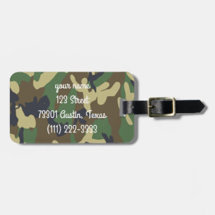 Personalised Camo Luggage Tag