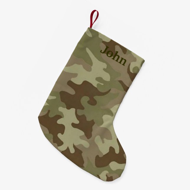 Personalised Camouflage Christmas Stocking (Front (Hanging))