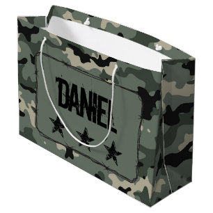 Personalised Camouflage Large Gift Bag
