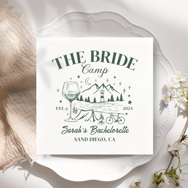 Personalised Camp Bachelorette Cocktail  Napkin (Creator Uploaded)
