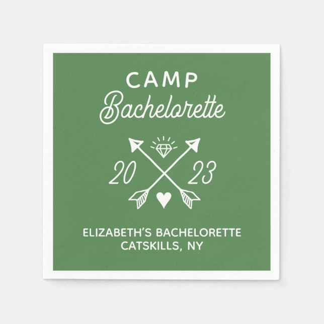 Personalised Camp Bachelorette Napkin (Front)