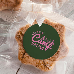 Personalised Camp Bachelorette Party Bridesmaids Classic Round Sticker