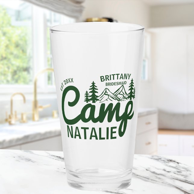 Personalised Camp Bachelorette Party Bridesmaids Glass (Creator Uploaded)