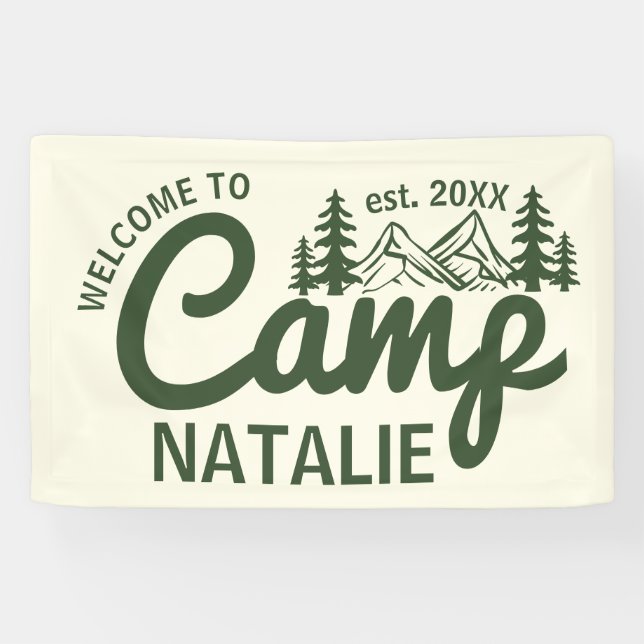 Personalised Camp Bachelorette Party Cool Welcome Banner (Horizontal)