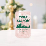 Personalised Camp Bachelorette Party Gift for Her Can Glass<br><div class="desc">Camp Bachelorette Party Mountain Bach, Sipper Glasses for Bridal Party, Luxury Bridesmaid Matching Group Cup, Maid of Honour Honour Matron, Future Bride to be Custom, Personalised Name Retro Camping Gift, for her Glamping Hiking Cabin, Gatlinburg Great Smoky weekend trip, hen do girl's night out, Trendy Spring Summer Fall Winter This...</div>