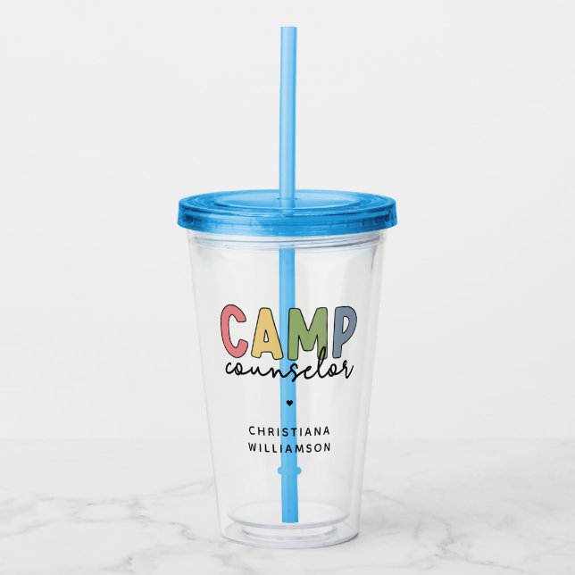 Personalised Camp Counsellor Gifts Acrylic Tumbler (Front)