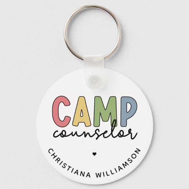Personalised Camp Counsellor Gifts Key Ring (Front)