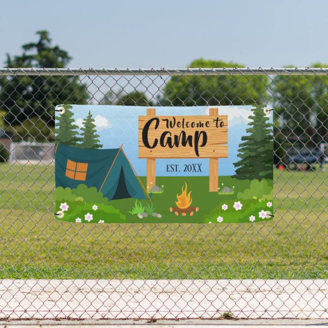 Personalised Camp Welcome  Banner (Insitu)