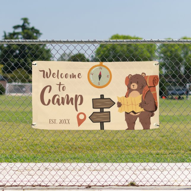 Personalised Camp Welcome  Banner (Insitu)
