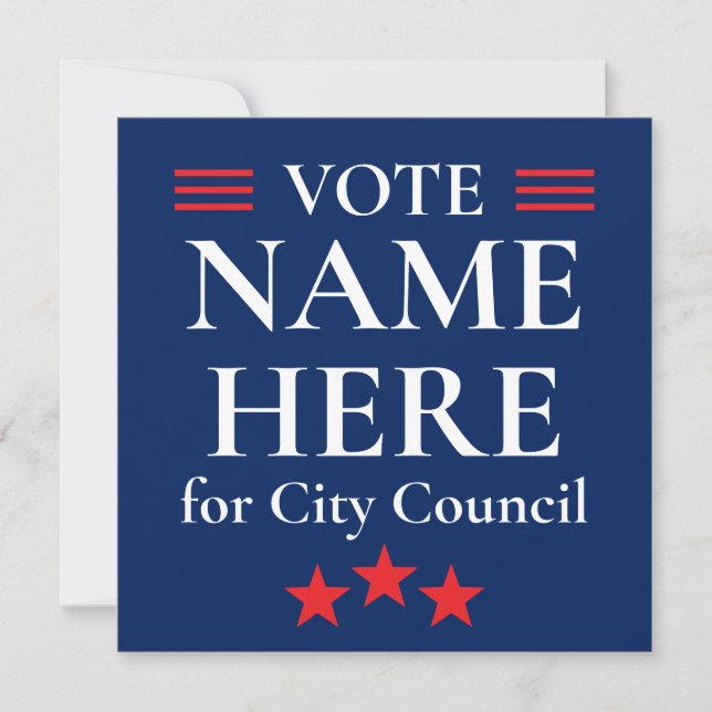 Personalised Campaign Election Thank You Card (Front)