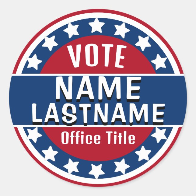 Personalised Campaign Template Classic Round Sticker (Front)