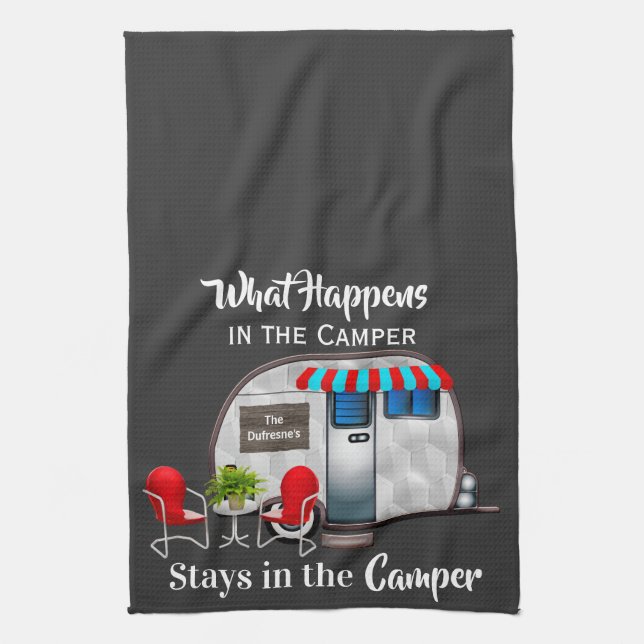 Personalised Camper Kitchen Towel (Vertical)