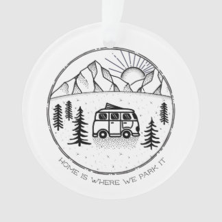 Personalised Camper Van Outdoors Trip Year Review Ornament