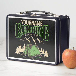 Personalised Camping Family Camp Trip Adventure   Metal Lunch Box