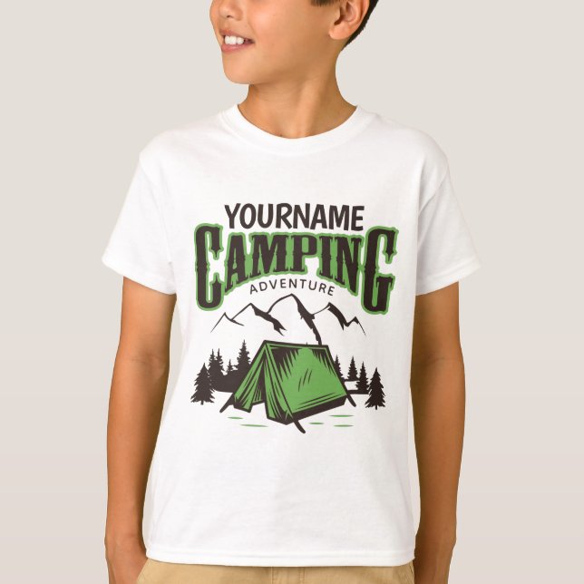 Personalised Camping Family Camp Trip Adventure  T-Shirt (Front)