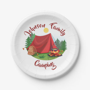 Personalised camping  paper plate