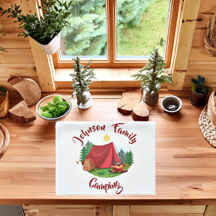 Personalised camping tea towel