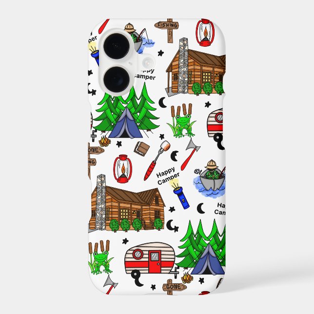 Personalised Camping Themed  Happy Camper     iPhone Case (Back)