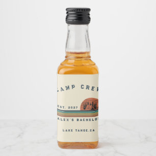 Personalised Camping Weekend Bachelor Party Liquor Bottle Label