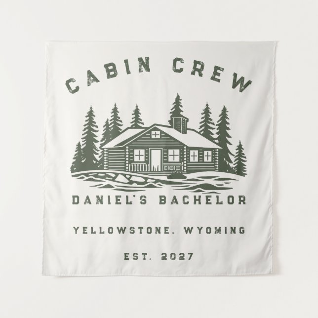 Personalised Camping Weekend Bachelor Party Tapestry (Front)