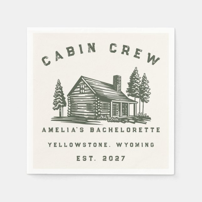 Personalised Camping Weekend Bachelorette Party Napkin (Front)