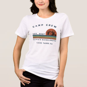 Personalised Camping Weekend Bachelorette Party Tri-Blend Shirt