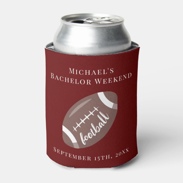 Personalised Can Cooler Bachelor Football Weekend (Can Front)