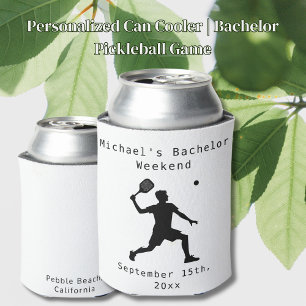 Personalised Can Cooler   Bachelor Pickleball Game